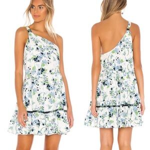 Free People White Floral All Mine One Shoulder Dress Flowy Romantic Size XS